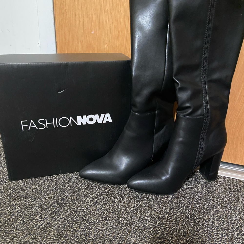 Fashion Nova Knee High Black Boots